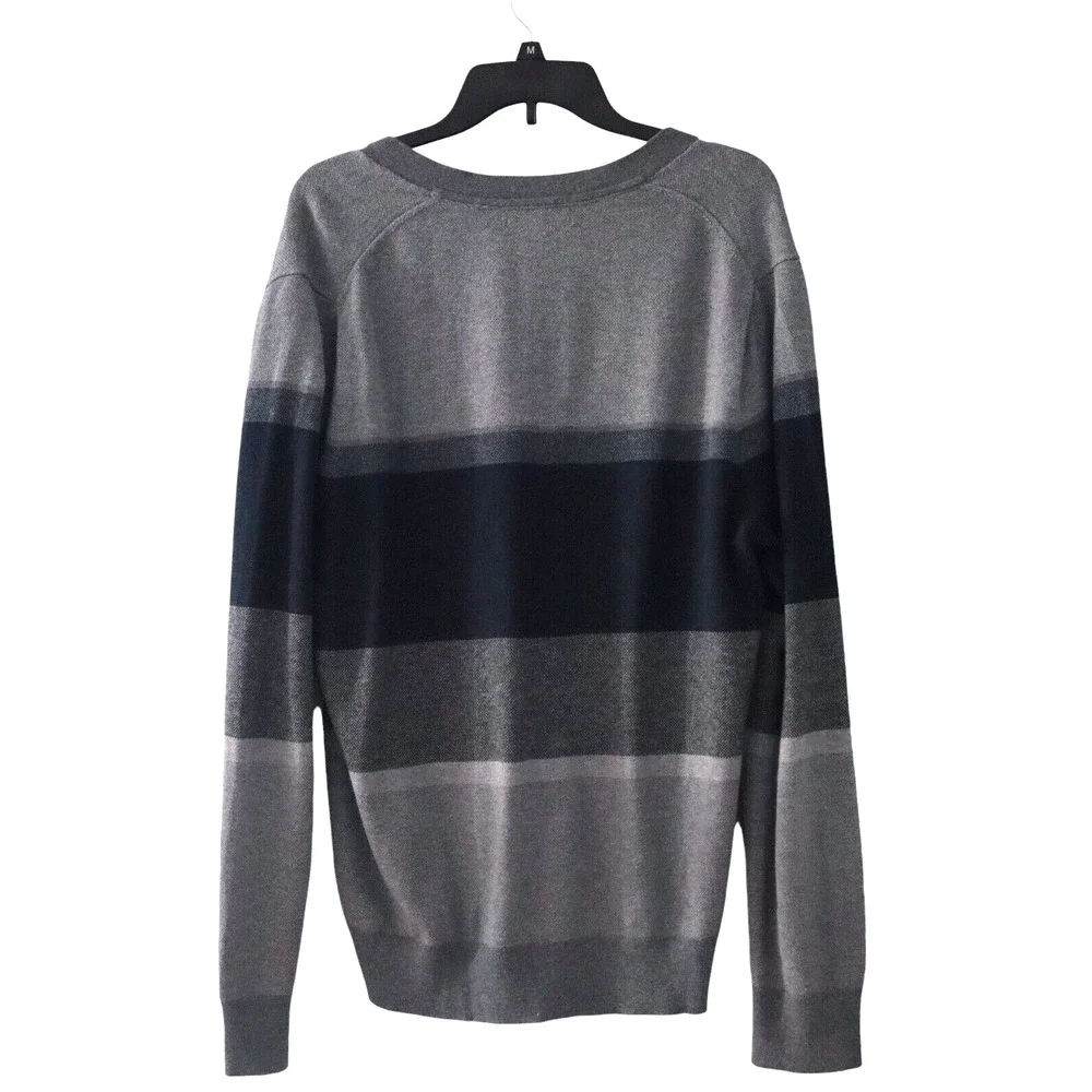 Banana Republic Sz L Silk Blend‎ Gray Black Boyfriend Cardigan Academia Preppy